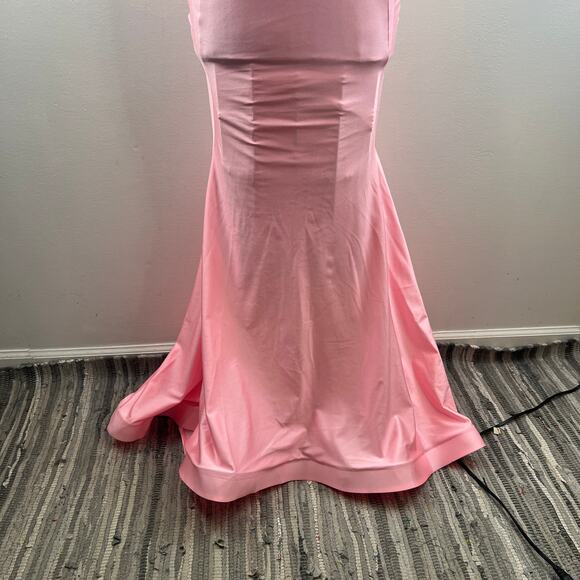Jessica Angel 568 Bubblegum Pink Prom Dress Strapless Mermaid Built Bra Small S - Picture 6 of 10